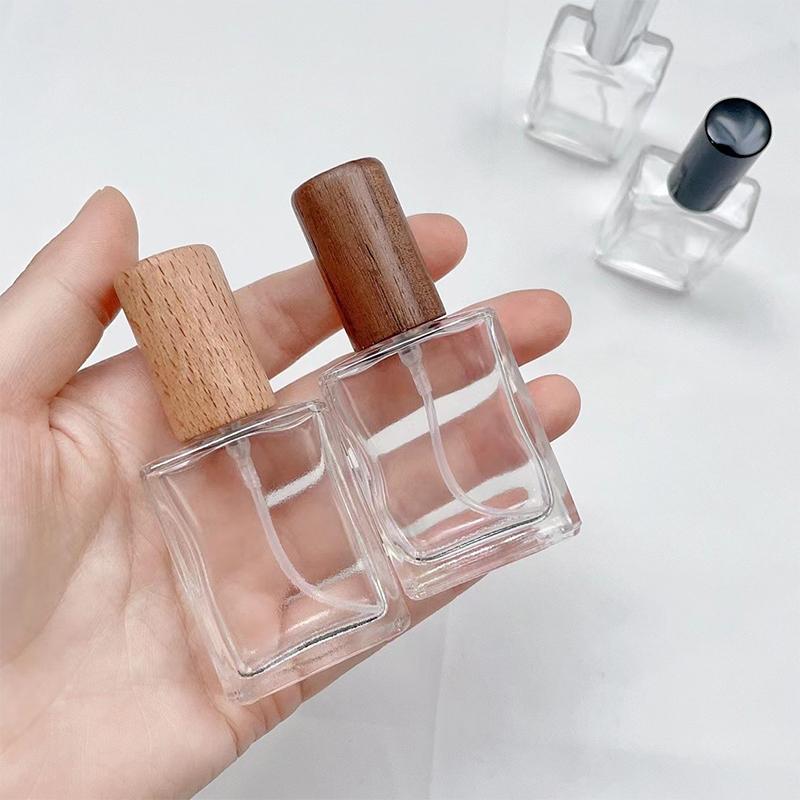 15/30/50Ml Square Glass Perfume Bottle Clear Spray Bottles Packaging Bottle Refillable Atomizer Travel Cosmetic Container