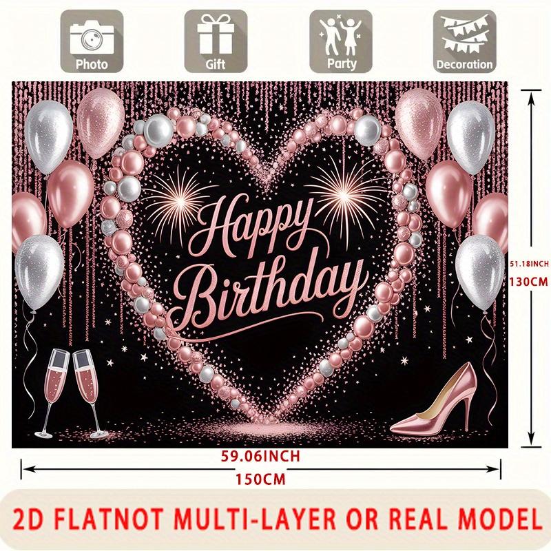 Pink Balloon Party Backdrop 1pc - Home Party Decor
