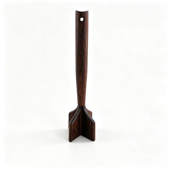 Wooden Meat Masher Potato Crusher Heavy-Duty Mincing Tool for Ground Meat