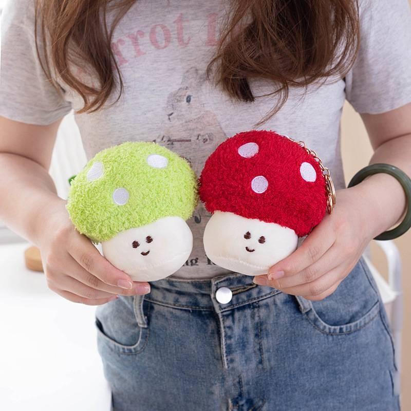 Cute Colorful Dopamine Mushroom Plush Doll Adorable Vegetable Stuffed Toy For Kids And Girls