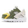 Stussy X Nike Air Huarache LE TD Dark Olive 2021 Baby Sneakers Green White Varsity-Maize DH3323-300