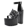 Fashion Plus Size 35-43 Sandals For Women 2025 Summer New Platform High Heels Belt Buckle Wedges Ankle Strap Roman Sandals Female