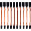 10PCS 3-Pin Servo Extension Cable Cord 10cm/4'' 3.93 inch Female to Male Lead Wire Connector JR for RC Car Airplanes Remote Control (10cm)