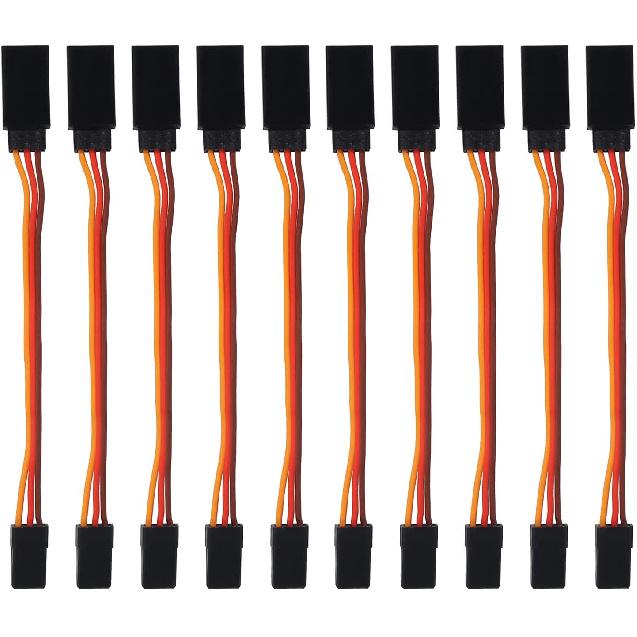 10PCS 3-Pin Servo Extension Cable Cord 10cm/4'' 3.93 inch Female to Male Lead Wire Connector JR for RC Car Airplanes Remote Control (10cm)