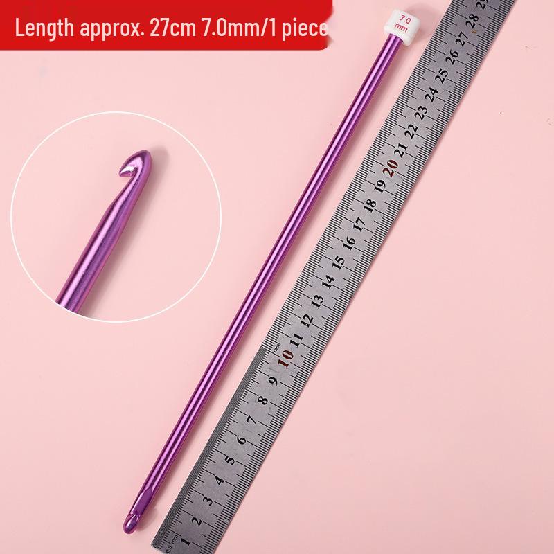 Afghan Crochet Needle Set: Long Handmade Aluminum Hooks & Colored Yarn for DIY Knitting Projects