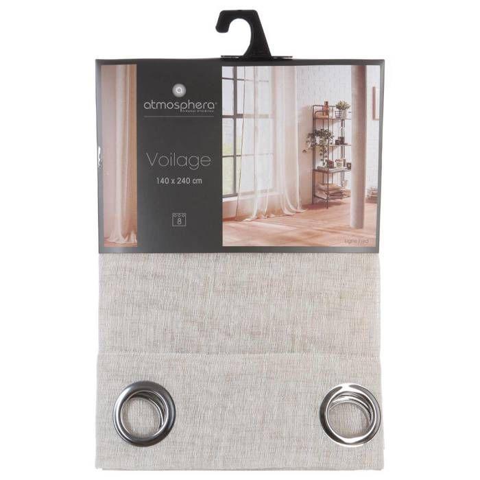 Voilage "Fred" Beige 140x240cm - Atmosphera Createur D'interieur