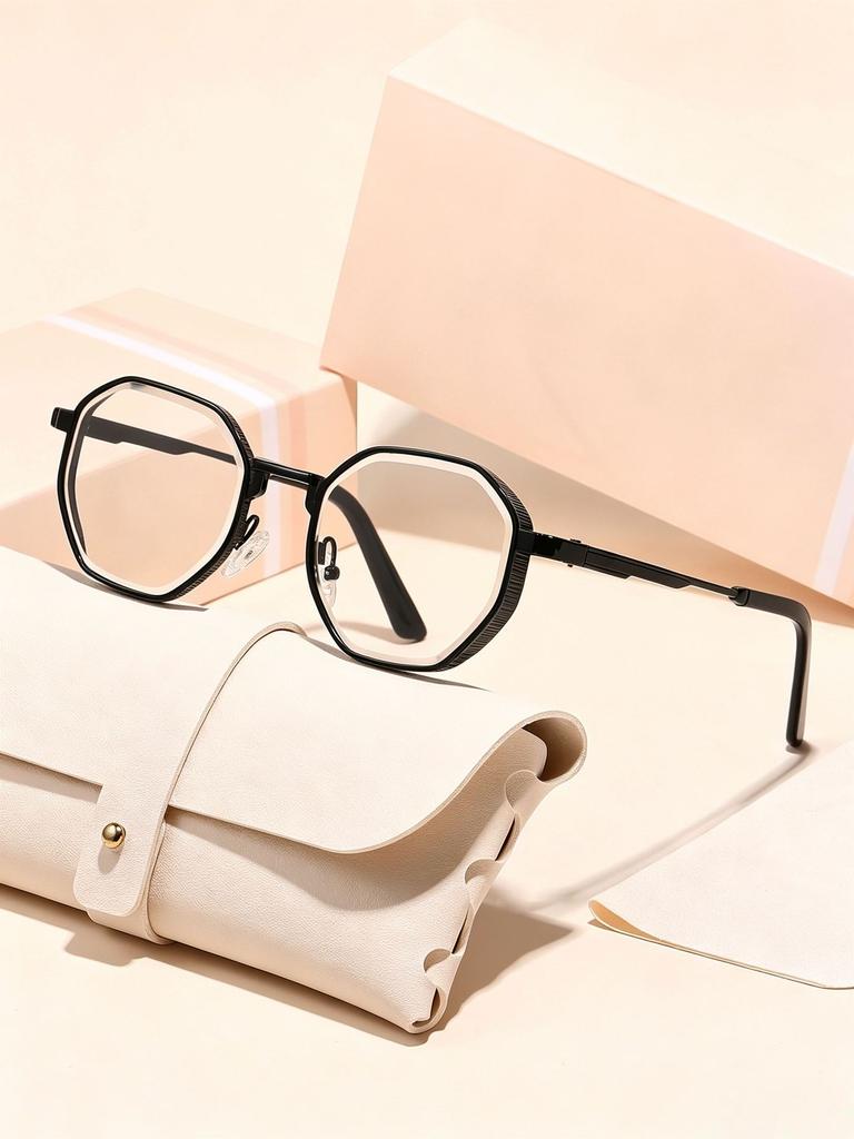 Small round frame fashion flat mirror versatile plain face white temperament trend new popular high-end frame glasses