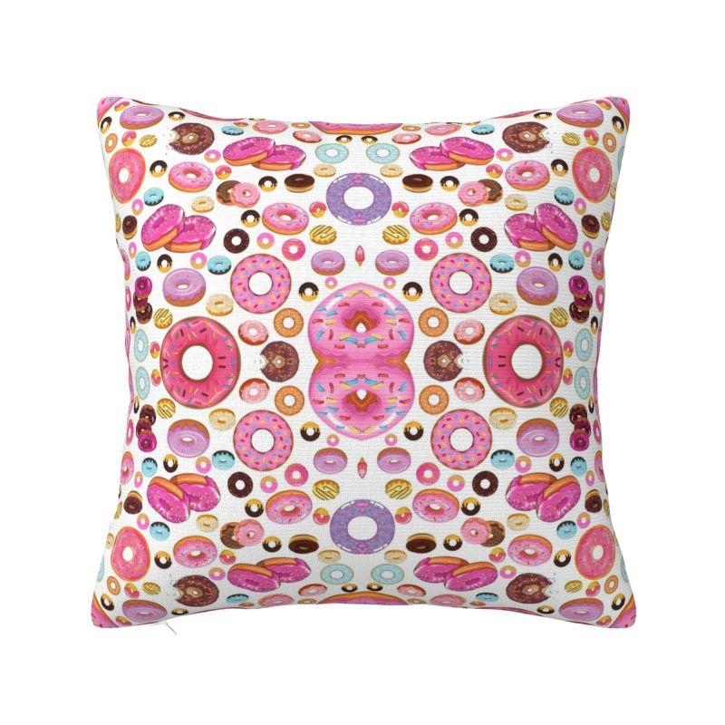Custom Chocolate Donut Doughnut Cushion Covers Funny Pattern Food Soft Nordic Pillow Case Home Decor
