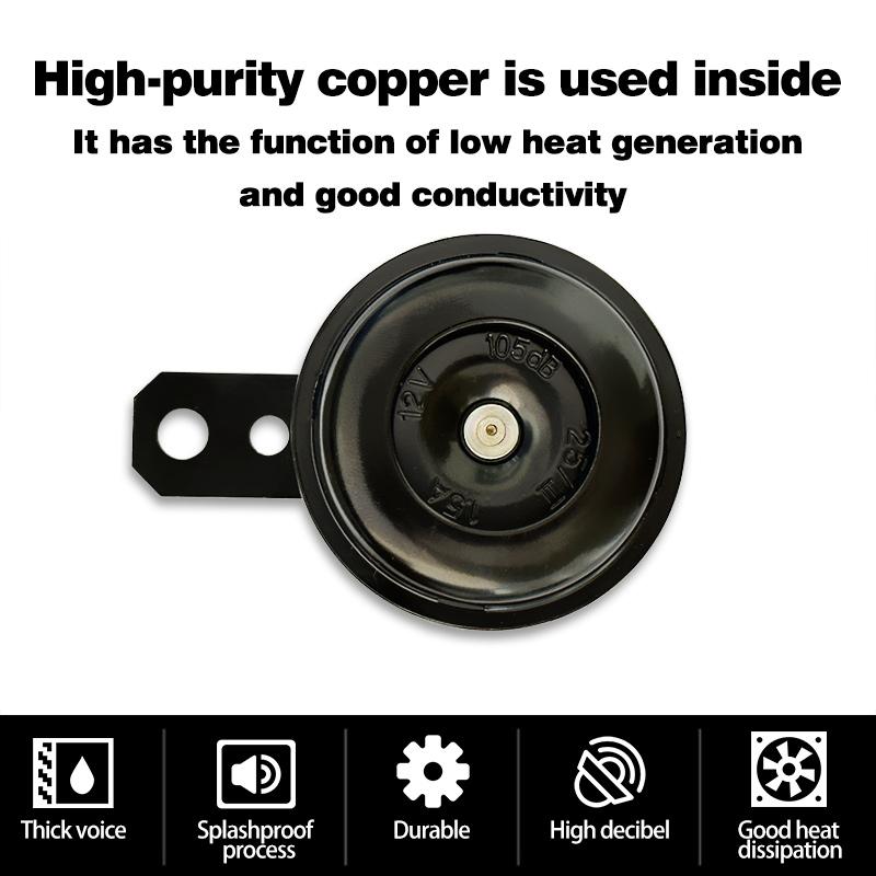 12V 24V 48V 60V Electric Car Scooter Ebike Universal Motorcycle Snail Round Super Loud Waterproof Horn Kit 105Db 110Db Speakers