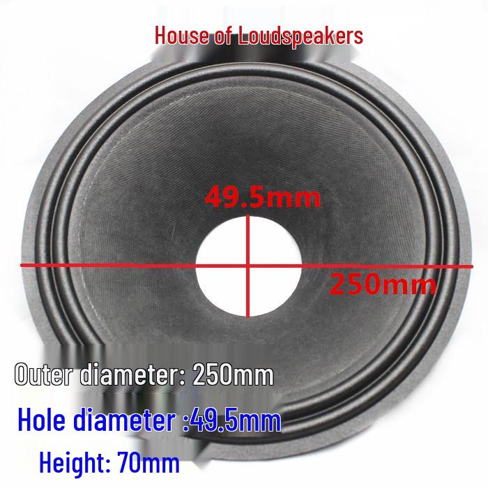10" Speaker Woofer with Thickened Paper Cone and 2-Fold Cloth Edge, Hole Size: 49.5mm-75.5mm Adjustable