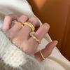 Adjustable Matte Brushed Ring for Women – Elegant, Light Luxury, Open Index Finger Ring