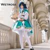 Genshin Impact Venti Cosplay Costume Uniform Wig Shoes Cosplay Anime Chinese Style Halloween Costumes For Women Game Wendi Windy