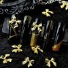 20pcs Golden Metal Ribbon Bow Nail Art Charms Kawaii 3D Nails Decoration Accessories Summer DIY Manicure Designs Supplies Parts