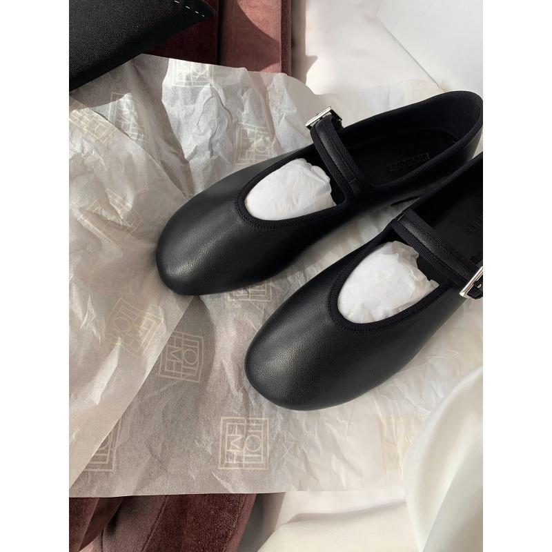 

~ Послушная круглая голова кожаная мягкая поверхность минималистичное слово с мелким вырезом туфли-лодочки Мэри Джейн 40 чёрный