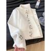 Elegant White Fragrant Knit Sweater: Women's 3D Round Neck Chic for Autumn/Winter