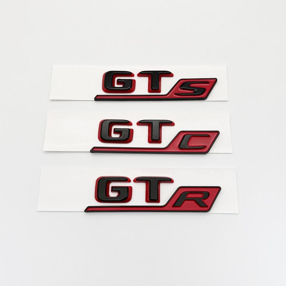 1Pc New style Two tone ABS Rear Trunk Decal Emblem Badge Sticker For GT R S C GTR GTS GTC C190 Car Accessories