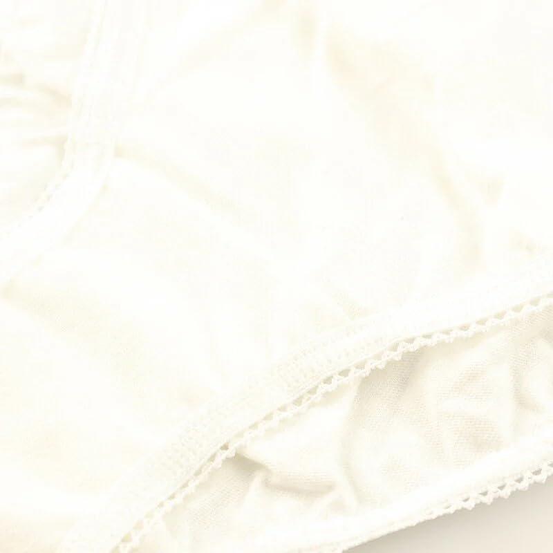 La-Pomme TAMAYURA Soft Cotton Full Back Panties Comfortable Picot Elastic Briefs Made in Japan