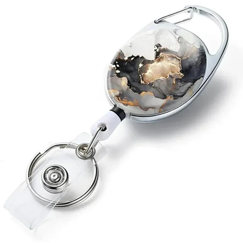1pc Retractable Badges Holder Nylons Cord Keyrings Quality Retractable Keychains Name Tag Holder Keyring ID Card Key Ring