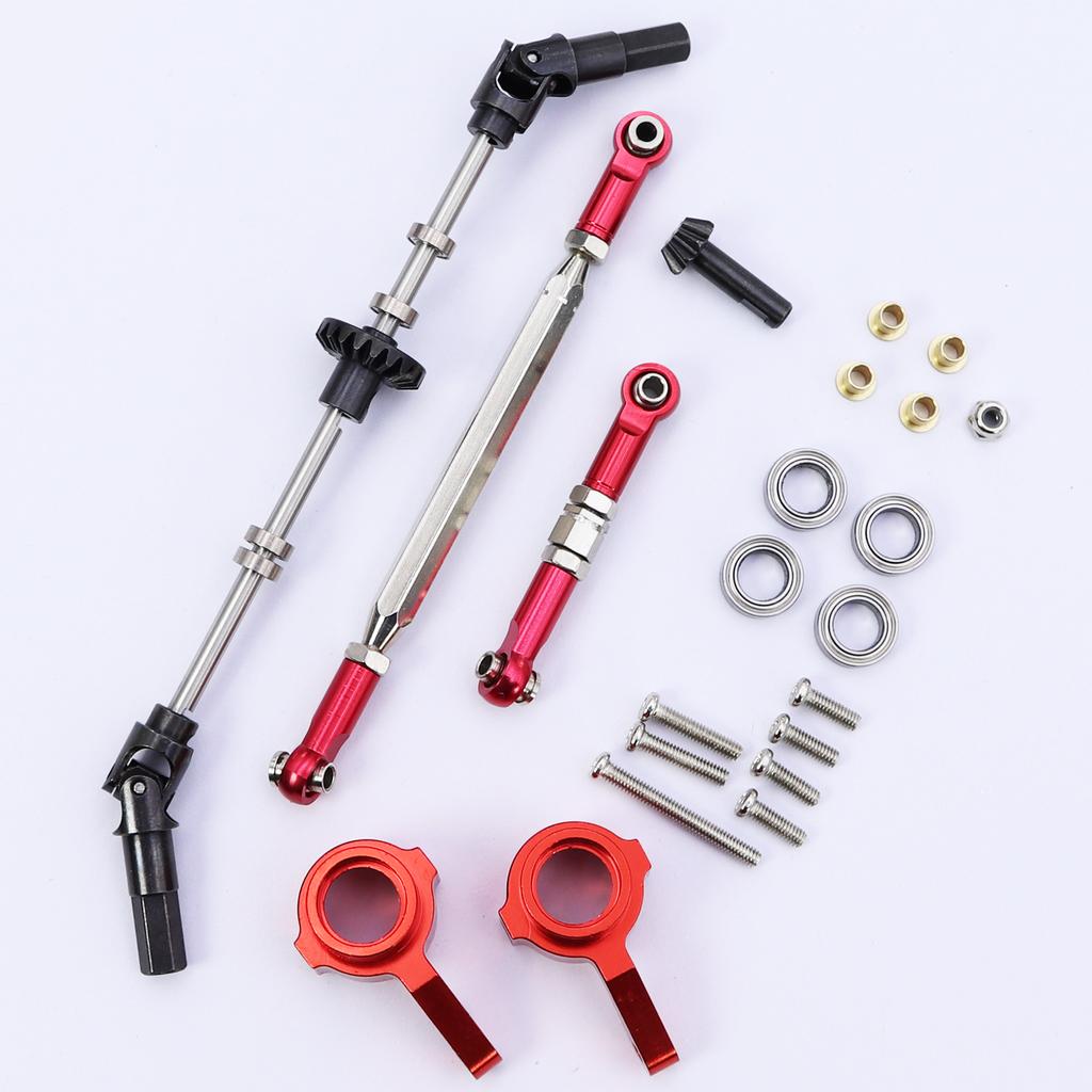 MN99S Gen2 Metal Front Rear Axle Shaft+Gear+CVD Drive Shaft+Steering Link Set For 1/12 RC Car 2024 NEW MN98 2nd MN82S MN78 Part