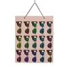 1pc Hanging Glasses Storage Bag, Beige Multi Grid Glasses Storage Bag for Home, Gender Reveal Party, Perfect for Birthdays, Weddings