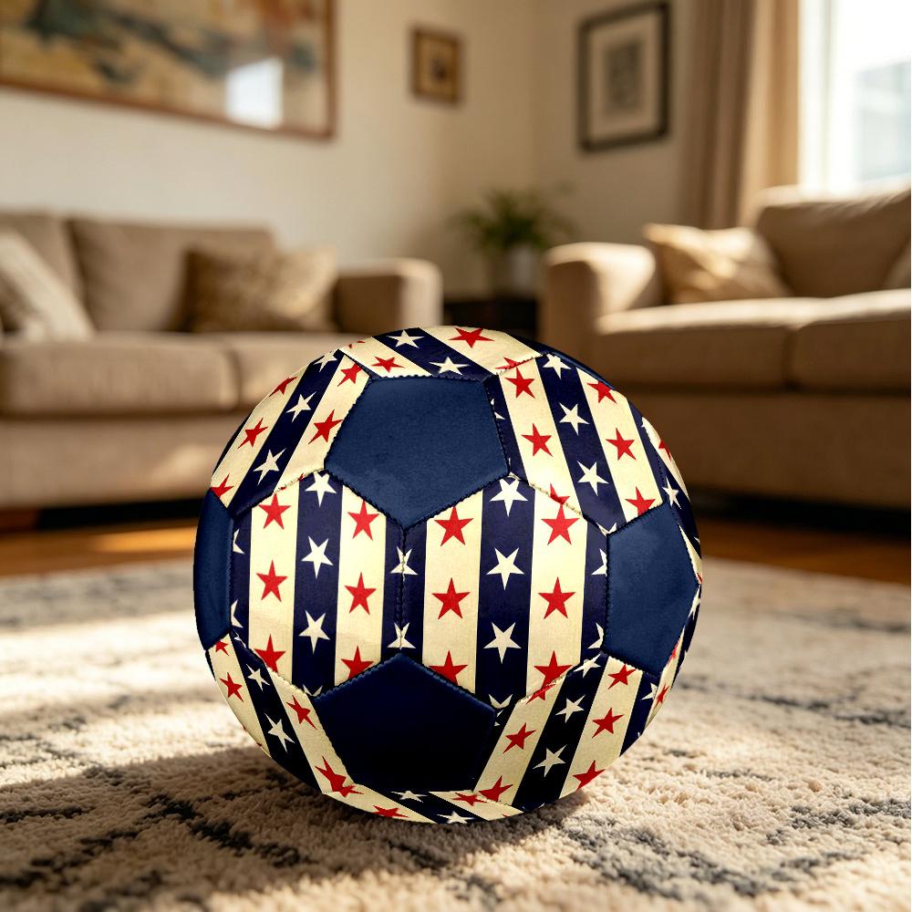 1pc Stars Stripes Soccer Ball Size 5 Football Machine Sewn Indoor/Outdoor Universal Football Q83
