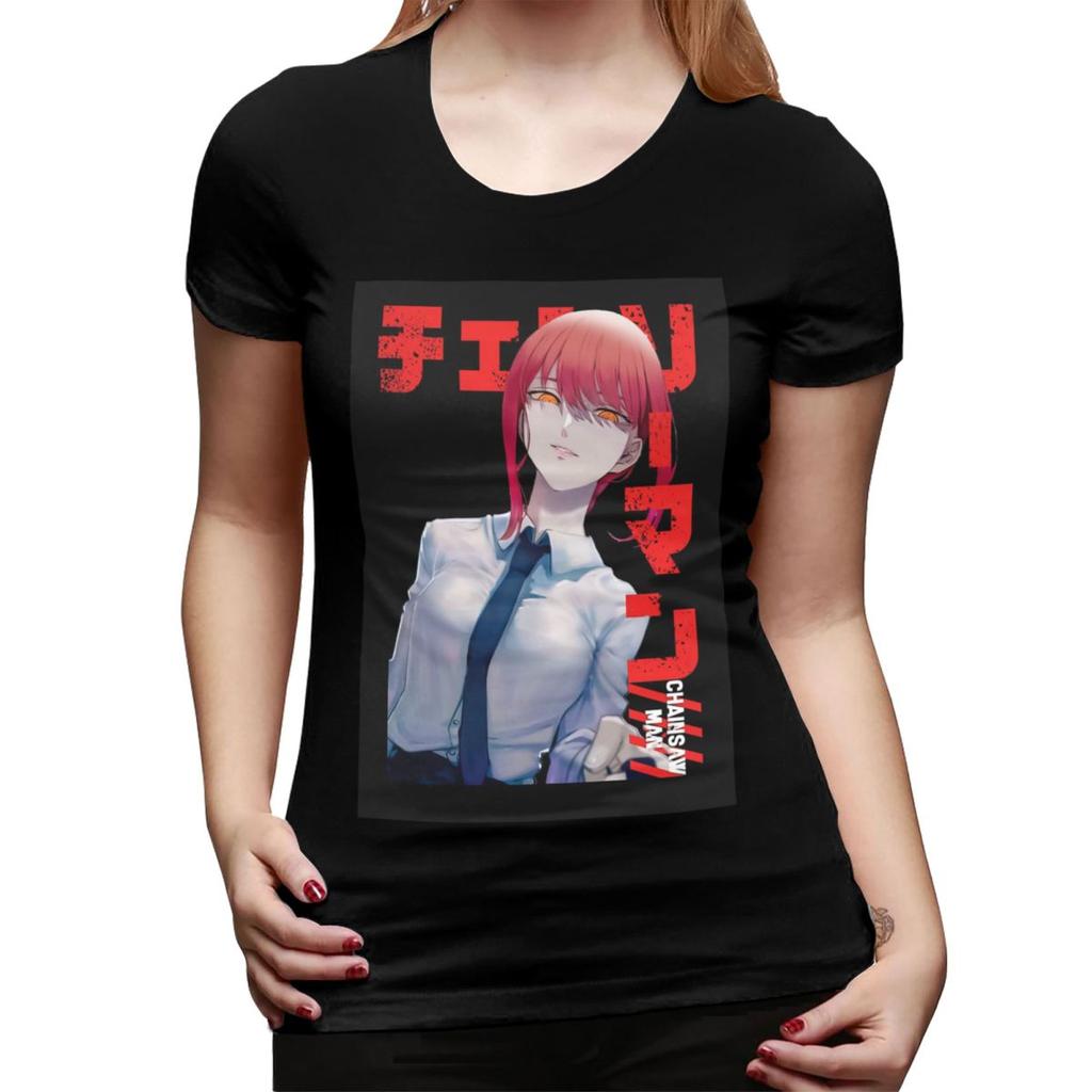Makima Chainsaw Unisex Anime Girl TShirt for Women Crew Neck Streetwear T Shirts Womens Tees Short Summer Clothes Tops