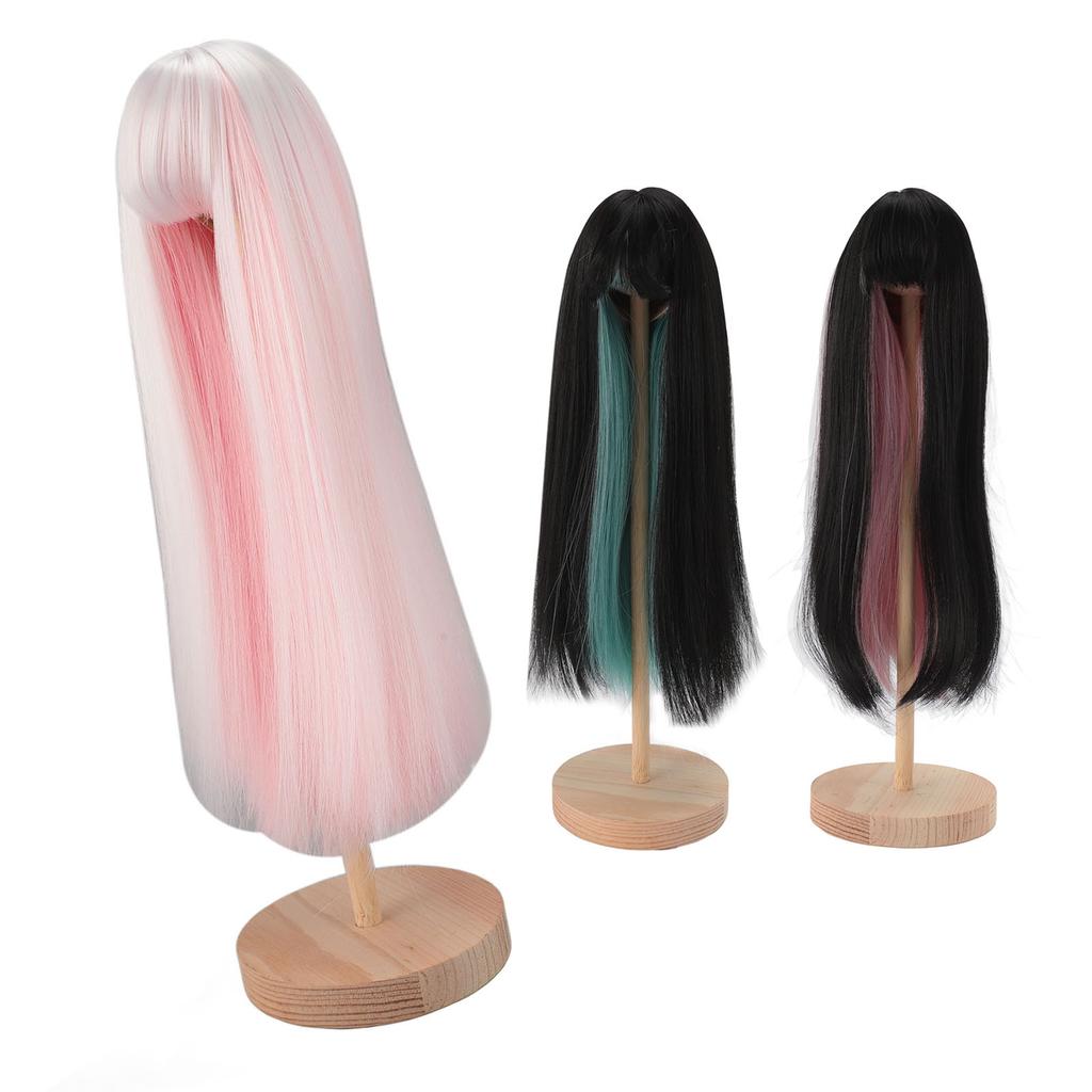 Long Straight Doll Wig Two Color  Doll Hair Wig High Temperature Fiber Doll Replacement Wig for 7