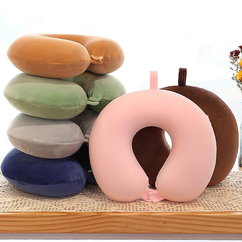 U-Shaped Memory Foam Neck Support Pillow for Travel and Office