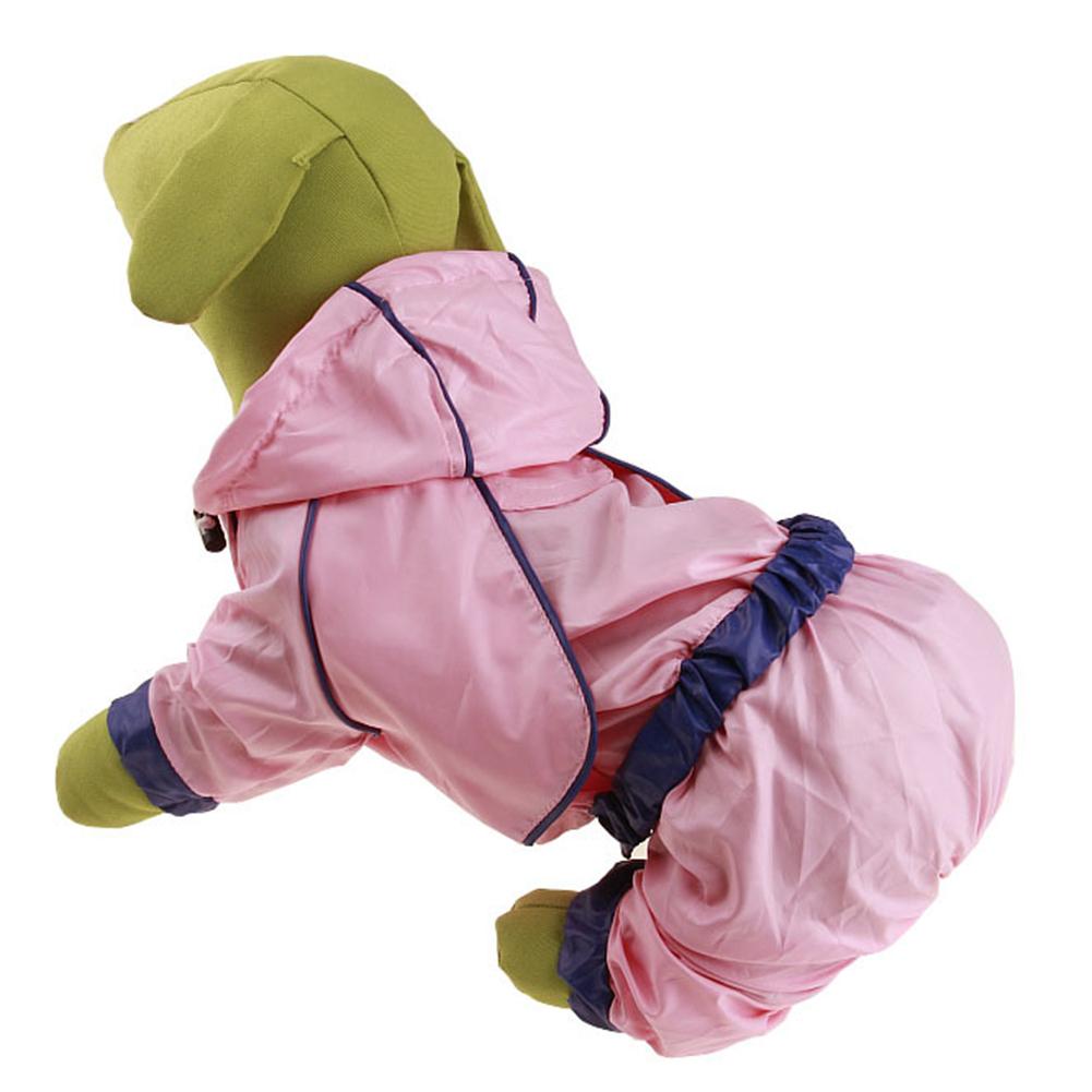 PU Rosa Haustier Vier Füße Wasserdicht Regenfest Kapuzen Regenmantel Jacke Kleidung für Hunde Katzen