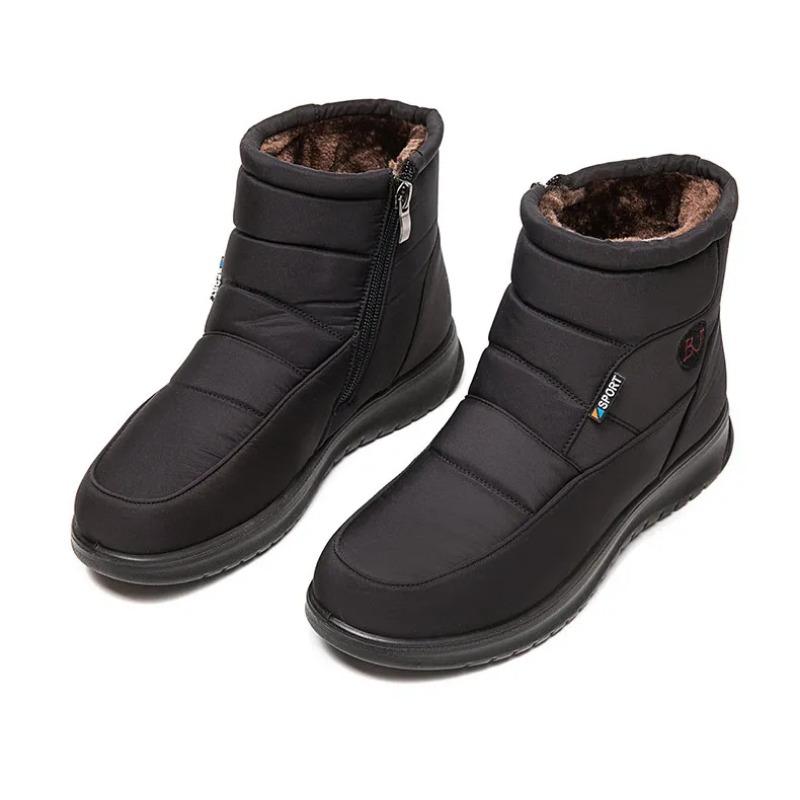 Women's Boots 2025 Winter Shoes For Women Ankle Boots Warm Fur Botas Mujer Waterproof Low Heels Snow Boots Winter Flat Shoes