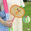 Colorful Handmade Fan Chinese Style Cartoon Shape Straw Bamboo Woven Fan Summer Anti-Mosquito Cooler Handfan Home Decor Pendants