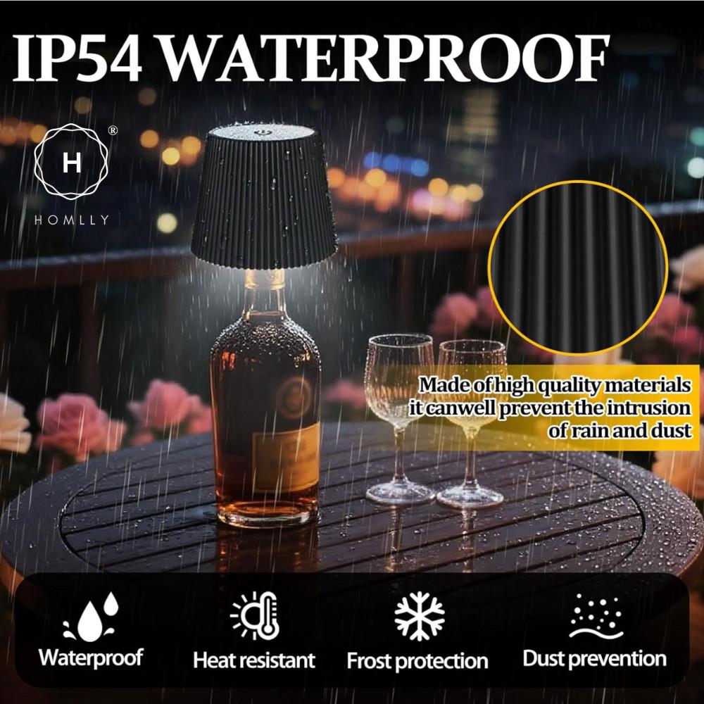 Homlly Touch Control 3 Colors RGB Stepless Dimmable LED Wireless Bottle Lamp Shade