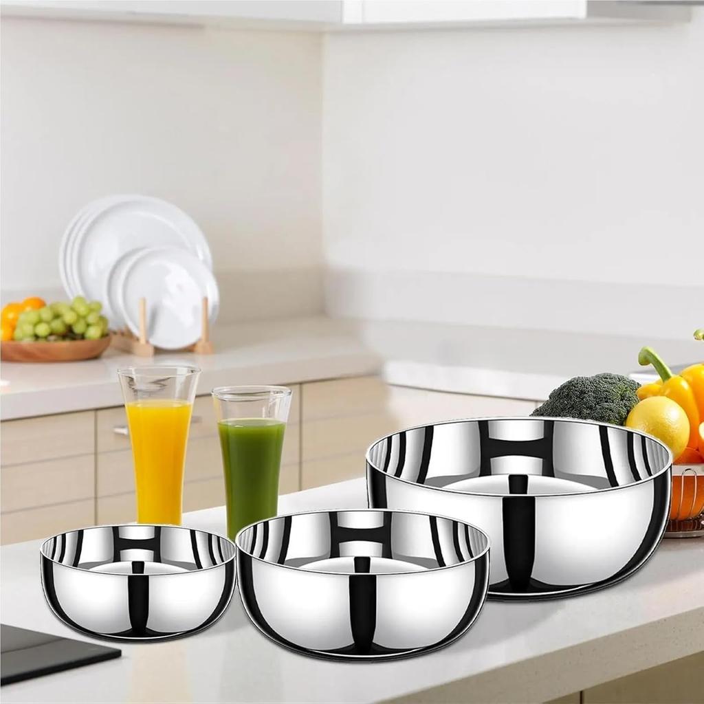 Stainless Steel Basin Large Mixing Bowl Round for Cooking Cakes Home Kitchen(28CM)