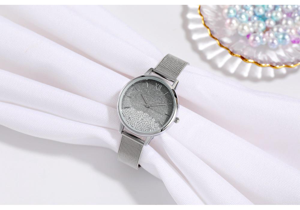 Women's Korean Style Glitter Quartz Mesh Band Watch