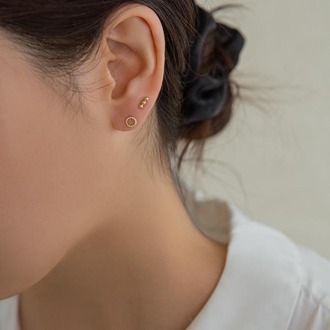Lunne 14K Twisted Round Piercing Earrings (14K Gold) S14