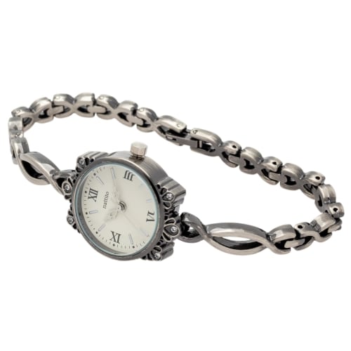 Fieldwork Women's Analog Watch with Antique Metal Band and Accessory Buckle, Amel Antique Silver, JN032-4