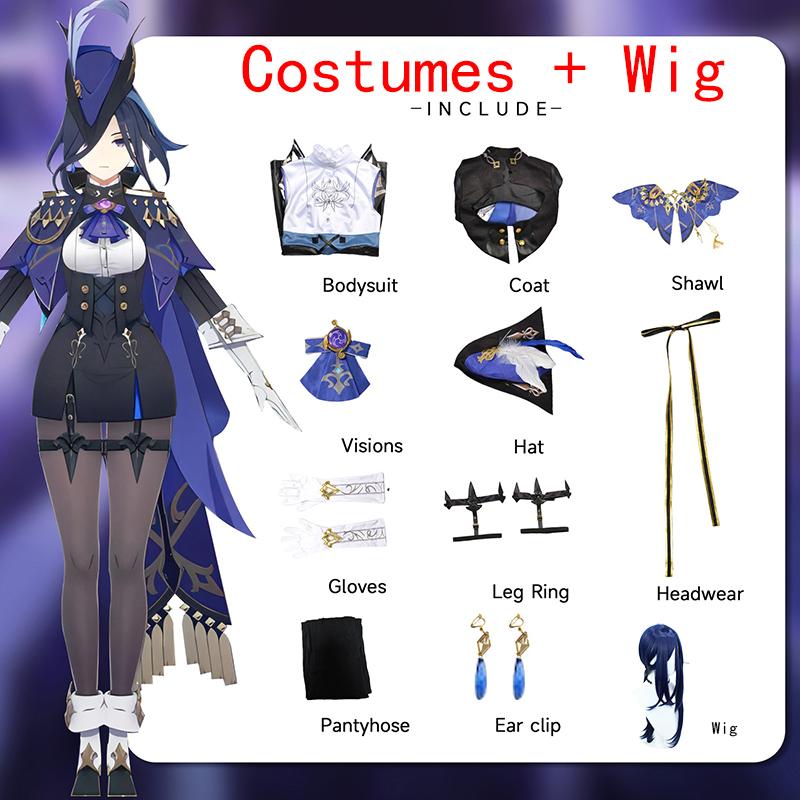 Ysir Impact Clorinde Cos Costume Double Pressure Game Play Costume Set Impact Fontaine Cosplay