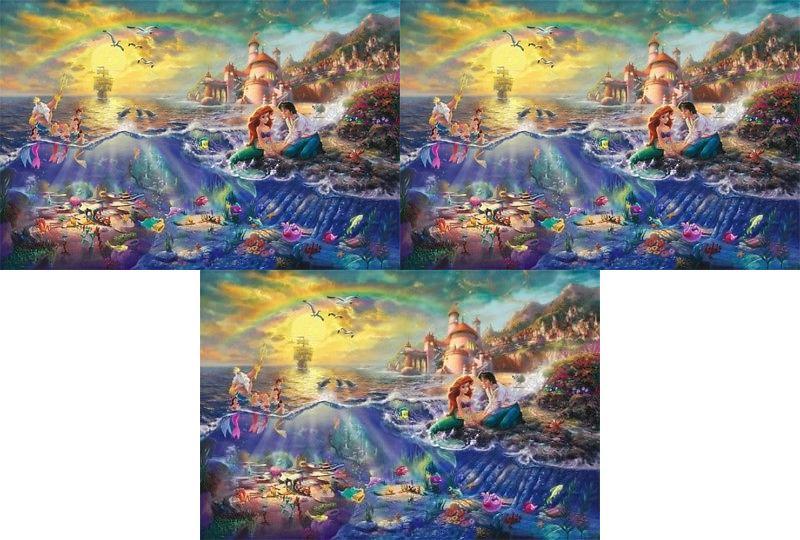 Mermaid Art Oil Painting Print On Canvas Modern Home Decor The Little Mermaid Framed Without