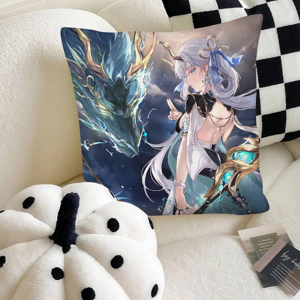 Hot Game Wuthering Waves Jinhsi Pillow Case Fashion Square Pillowcase Bedroom Sofa Room Ins Decoration Leisure