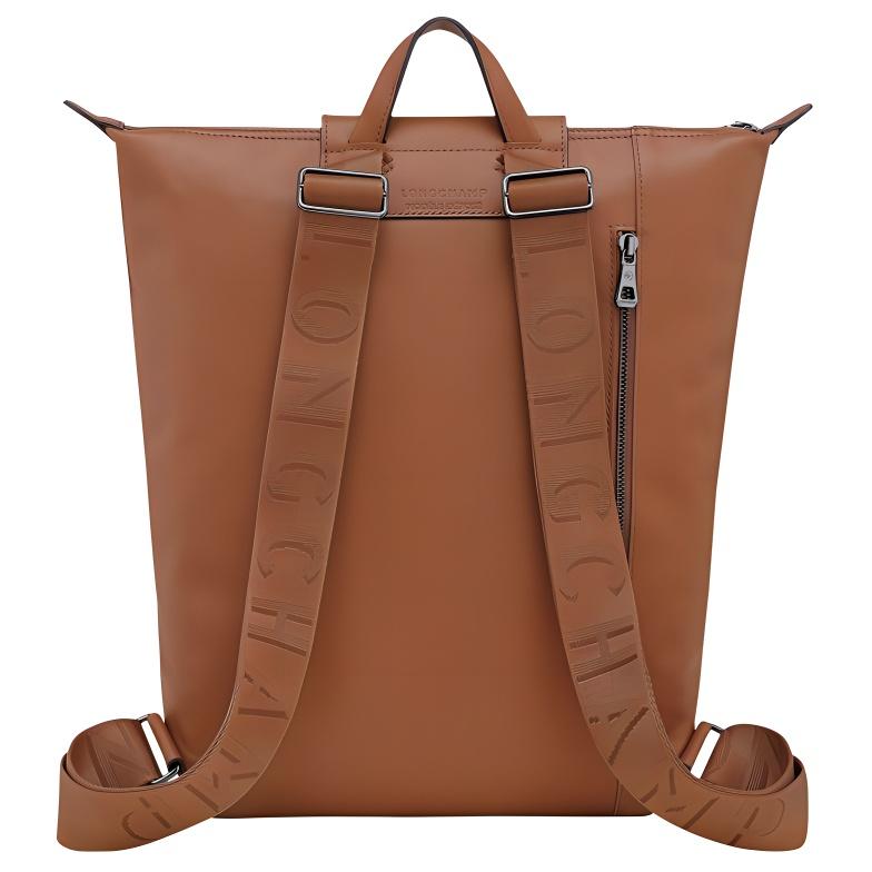 Longchamp Le Pliage Xtra Texturiertes Logo Verstellbarer Breiter Schultergurt Leder Rucksack Unisex Rucksack Cognac 10287987504
