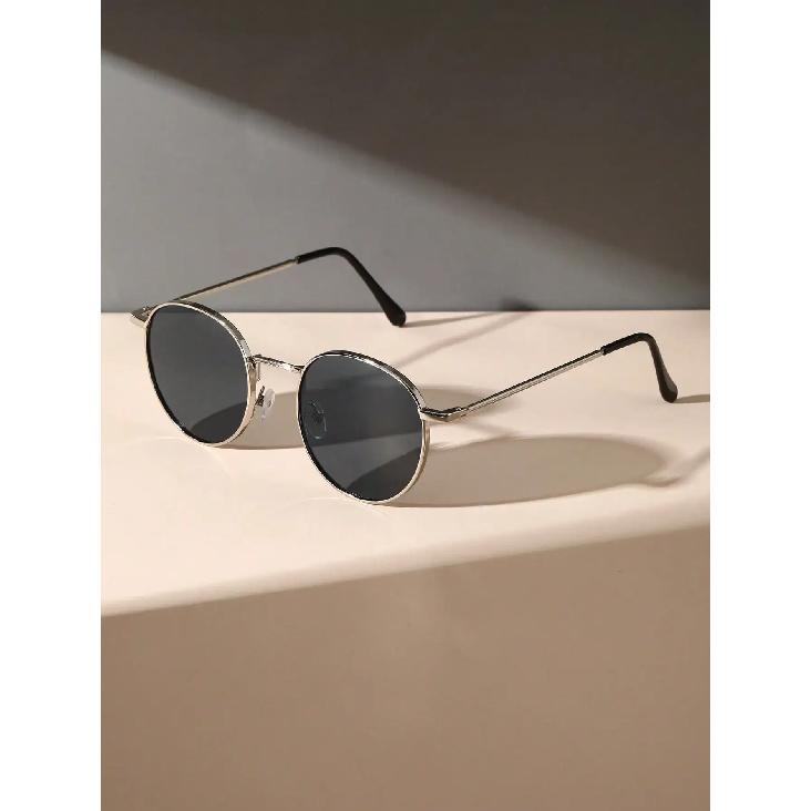 1PC Unisex Metal Round Frame Vintage Y2K Casual Sunglasses For Outdoor Daily Vacation Driving Clothing Accessories