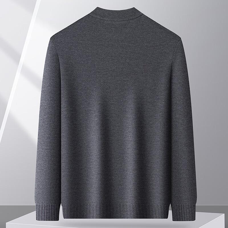 FAPAI Men's Round Neck Solid Knit Sweater