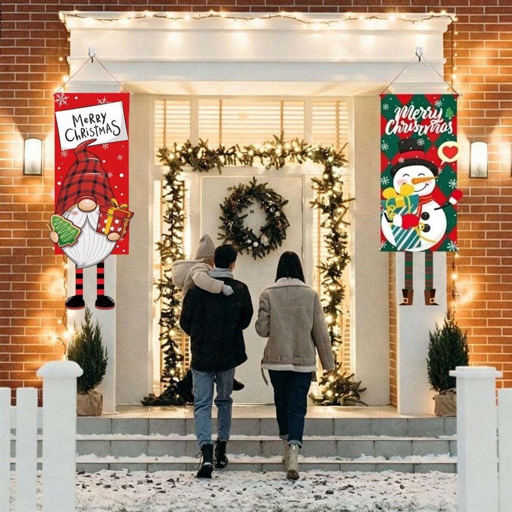 Wall Hanging Christmas Decorations Santa Claus Xmas Banner Christmas Hanging Flag Party Supplies