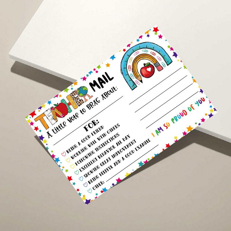 50 Cards, Email Cards, Greeting Cards, Teacher Classroom Supplies, Positive Behavior Incentives, Postcards, Blank Spaces Can Be Handwritten
