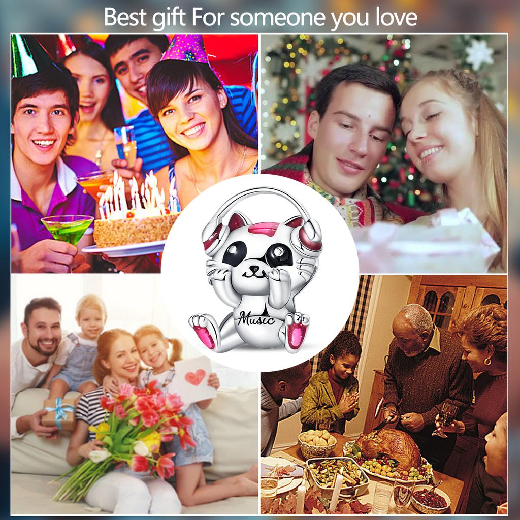 Headphone Cats Charms Copper Original Beads Fit Originalcharms Bracelet Beads Jewelry Gifts For Women