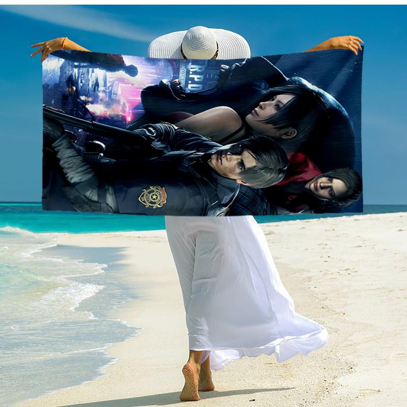 Ultra-Soft Beach Towel with Resident Evil Theme,Ideal for Pool - Camping, Diving - Perfect Travel Essential, Vibrant Beach Towel.