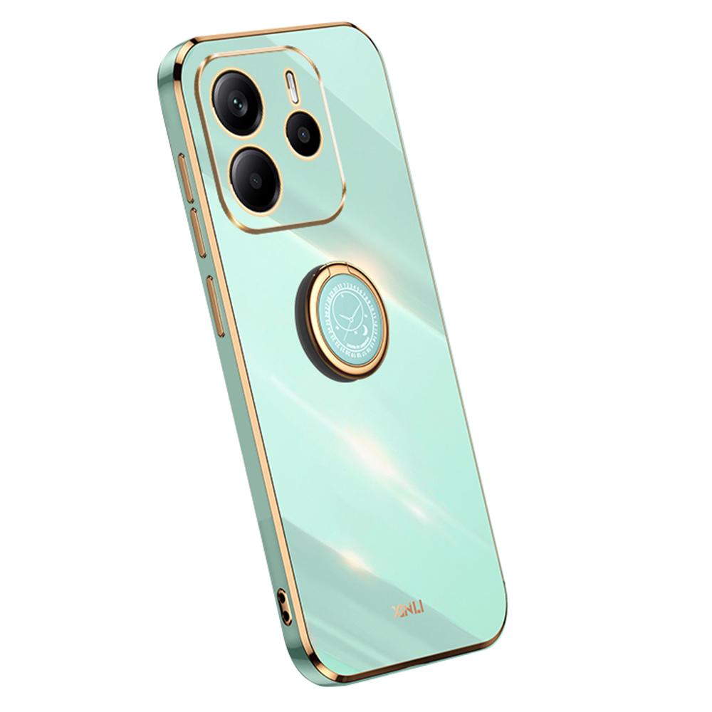 XINLI Etui na Xiaomi Redmi Note 14 5G z pierścieniem-podstawką, galwanizowane TPU, pokrowiec na telefon