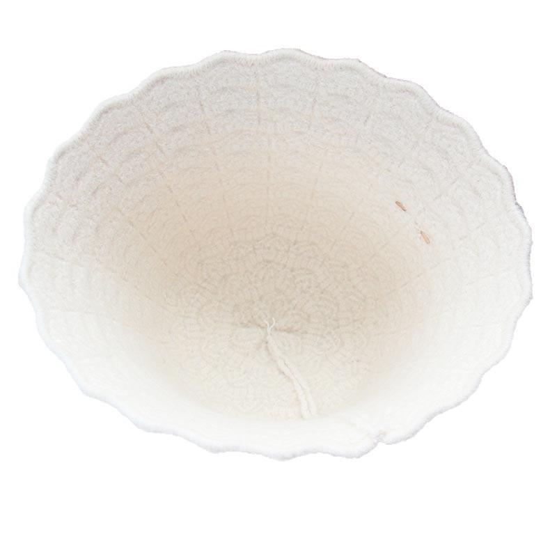 Autumn and winter wool wavy edge bucket hat women's gentle texture basin hat shows small face knitted bucket hat versatile