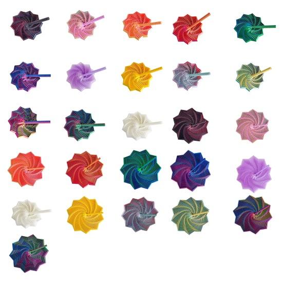 Erweiterter sensorischer Fidget-Stern 3D-gedruckter Drehturm Fidget-Spielzeug Flexibler Spiralstern mit Griff zur Stressreduzierung Büro-Schreibtischzubehör