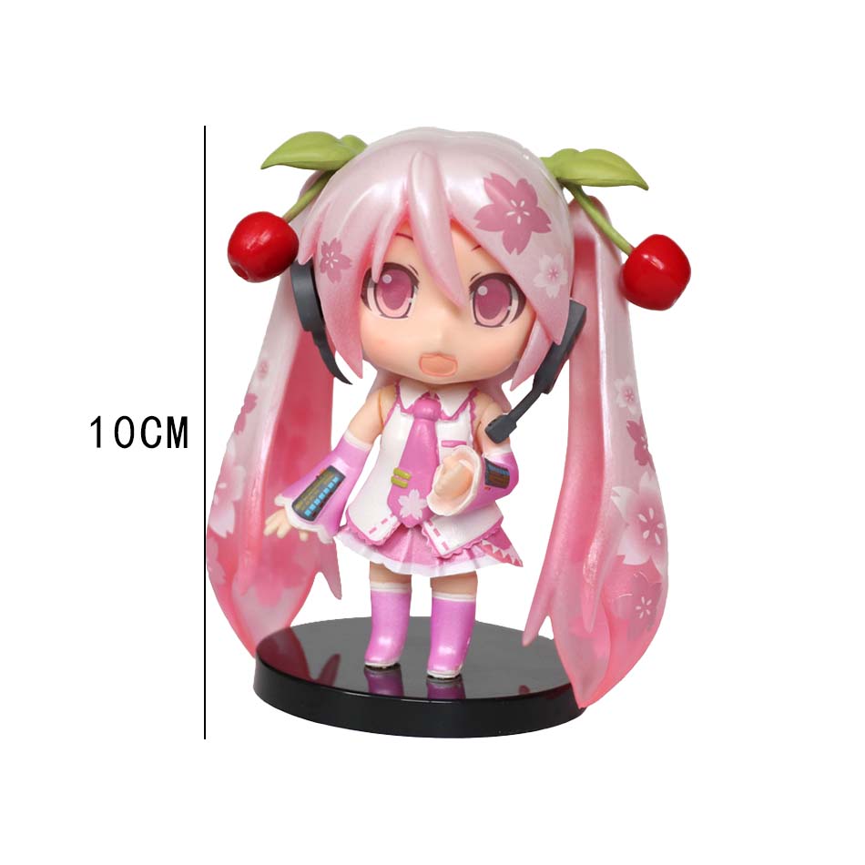 New Anime Hatsune Miku Figure Mini Character Ornaments Kawai Pink Green Hatsune Home desk Decoration Adult Toy kid Birthday Gift